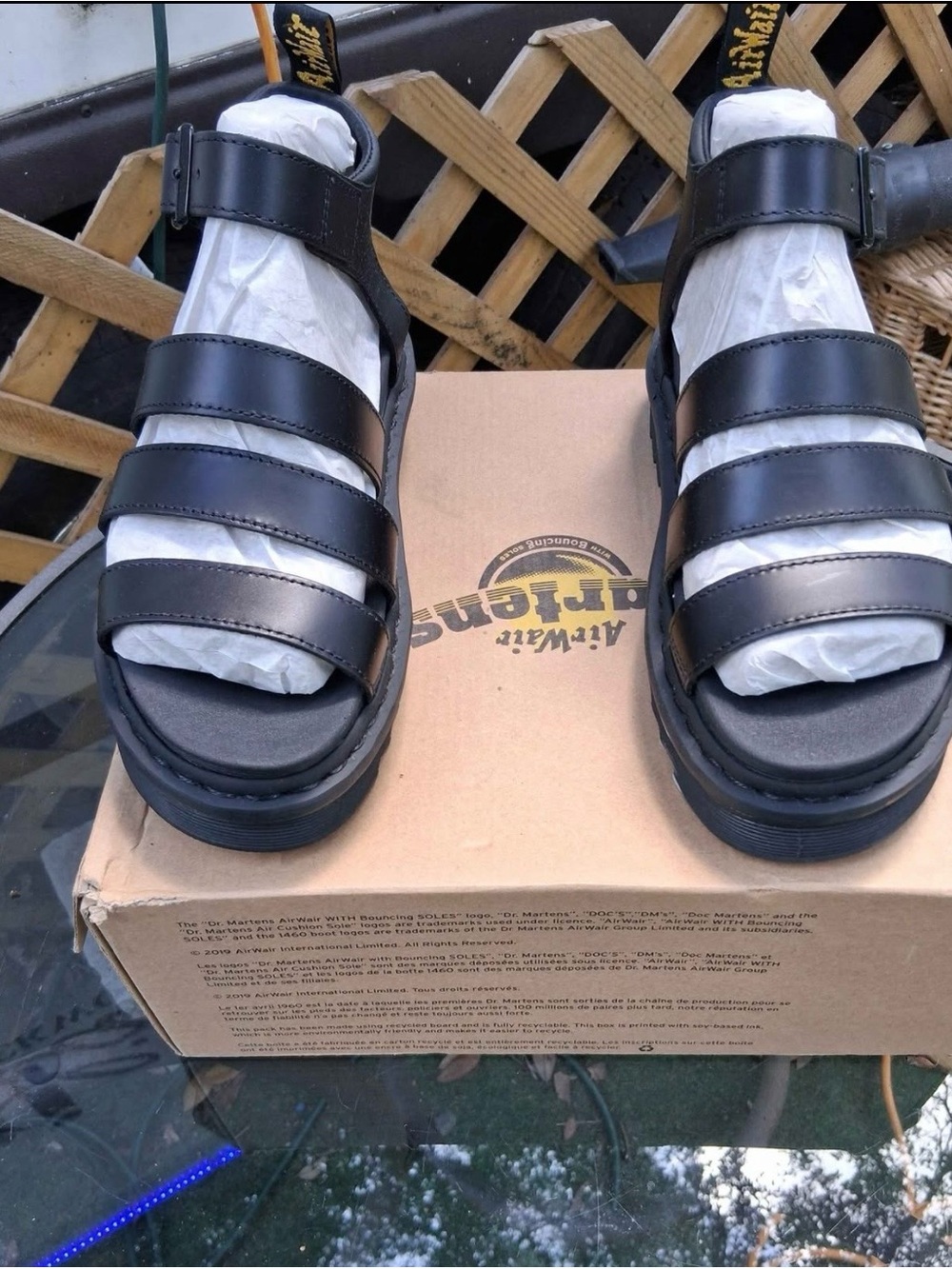 Dr. Martens Blaire Black Triple-Strap Platform Sandals